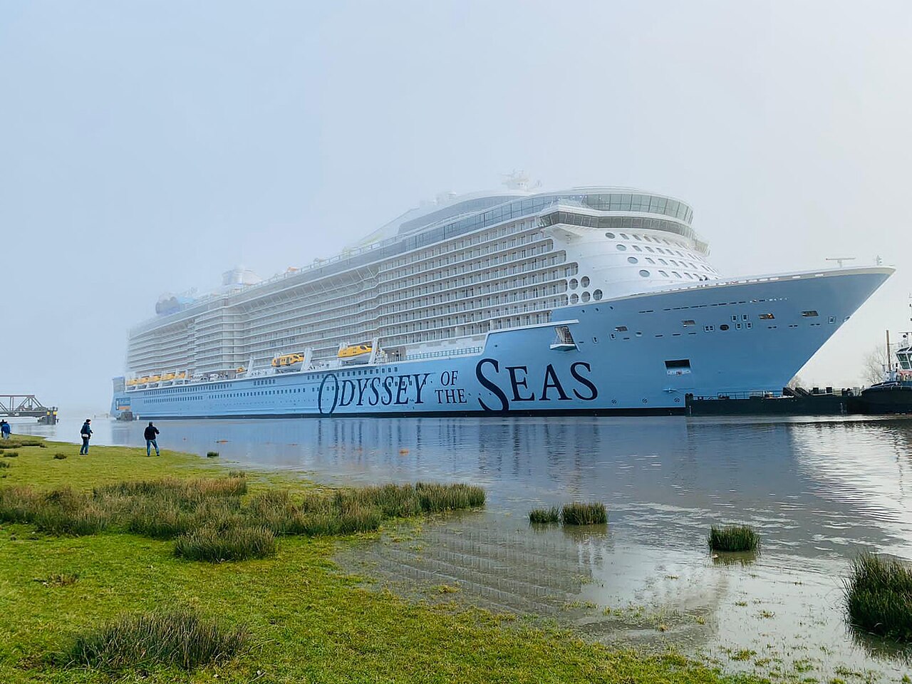 Odyssey of the Seas photographed from shore before entering service in 2021